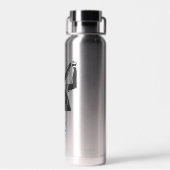 Eenvoudige mannelijke golfspeler Monogram Waterfles (Achterkant)