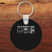 Eenvoudige Mannen motorfiets motorrijwiel motorrij Sleutelhanger (Voorkant)