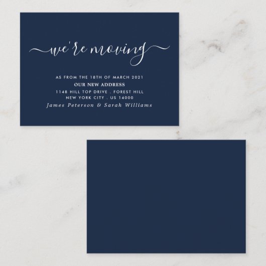 Eenvoudige Manuscript Verandering van Adres Informatiekaartje (Voorkant / Achterkant)