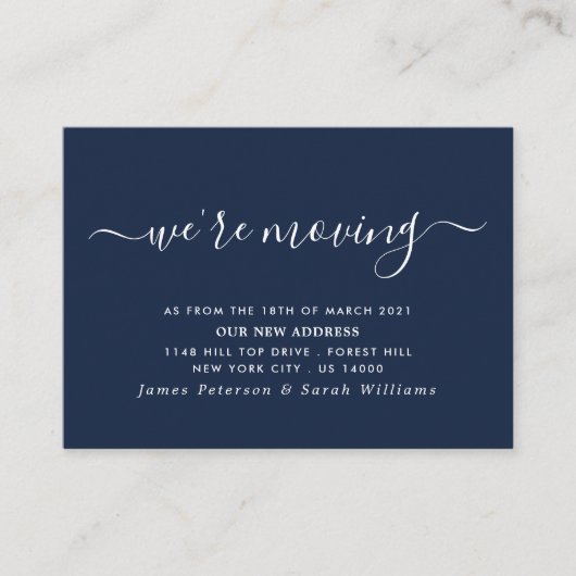 Eenvoudige Manuscript Verandering van Adres Informatiekaartje (Voorkant)