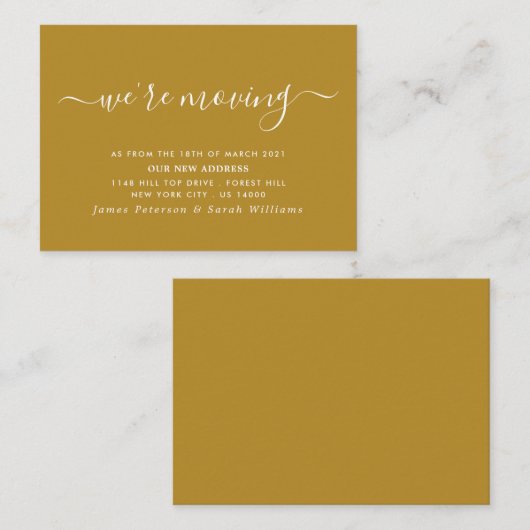 Eenvoudige Manuscript Verandering van Adres Informatiekaartje (Voorkant / Achterkant)