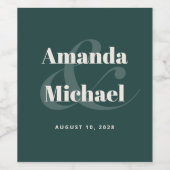 Eenvoudige maragdgroene moderne minimalistische br wijn etiket (Enkel label)