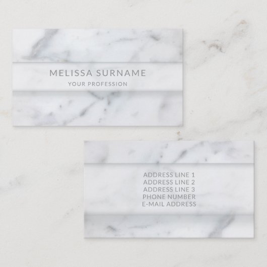 Eenvoudige Marble Texture look & Custom Name & Inf Visitekaartje (Voorkant / Achterkant)