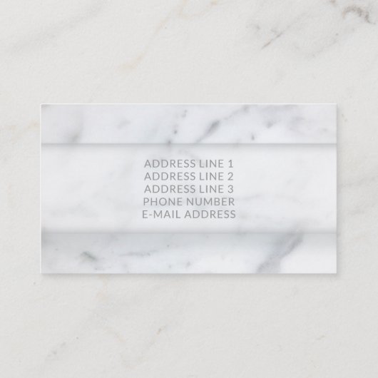Eenvoudige Marble Texture look & Custom Name & Inf Visitekaartje (Achterkant)