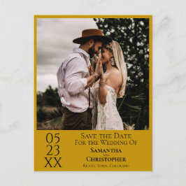 Eenvoudige Marigold Wedding Save the Date Foto Briefkaart