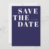 Eenvoudige marine blauw minimalistische QR code br Save The Date (Voorkant)