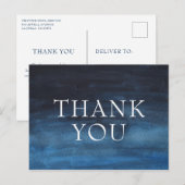 Eenvoudige Marine Blauw Modern Business Briefkaart (Voorkant / Achterkant)