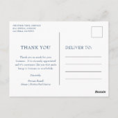 Eenvoudige Marine Blauw Modern Business Briefkaart (Achterkant)