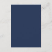 Eenvoudige Marine Blauw Monogram Elegante Huwelijk Informatiekaartje (Achterkant)