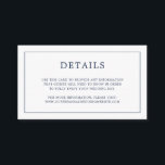 Eenvoudige Marine Blauw Monogram Elegante Huwelijk Informatiekaartje<br><div class="desc">Eenvoudige kleine trouwbehuizingskaart met een modern, maar elegant design met uw details omgeven door een dunne rand en uw monogram op de achterkant. Alle ontwerpelementen zijn blauw in de marine en kunnen in het het ontwerpuitgeven hulpmiddel worden veranderd. Een stijlvol en stijlvol ontwerp dat ideaal is voor een minimalistisch koppel....</div>