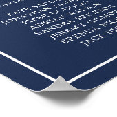 Eenvoudige Marine Blauw Monogram Elegante Huwelijk Poster (Hoek)