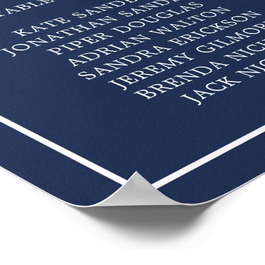 Eenvoudige Marine Blauw Monogram Elegante Huwelijk Poster (Hoek)