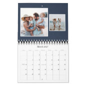 Eenvoudige marine blauw visgraat tweed klassieke f kalender (Mar 2027)