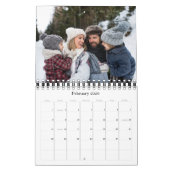 Eenvoudige marine blauw visgraat tweed klassieke f kalender (Feb 2026)