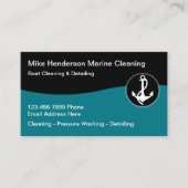 Eenvoudige Marine Boat Cleaning Visitekaartjes (Voorkant)