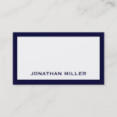 Eenvoudige marine en witte Typografische Visitekaartje (Voorkant)