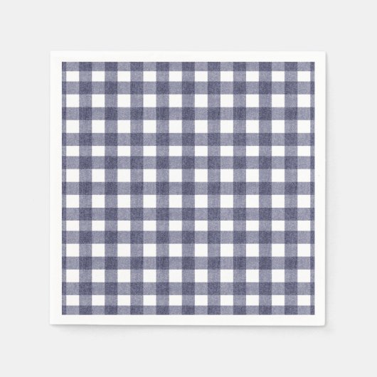 Eenvoudige marine gingham servet (Voorkant)
