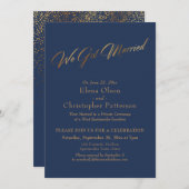 Eenvoudige marine & Gold We hebben gehuwde Script Kaart (Voorkant / Achterkant)