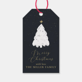 Eenvoudige marine kerstboom cadeau label cadeaulabel