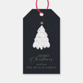 Eenvoudige marine kerstboom cadeau label cadeaulabel