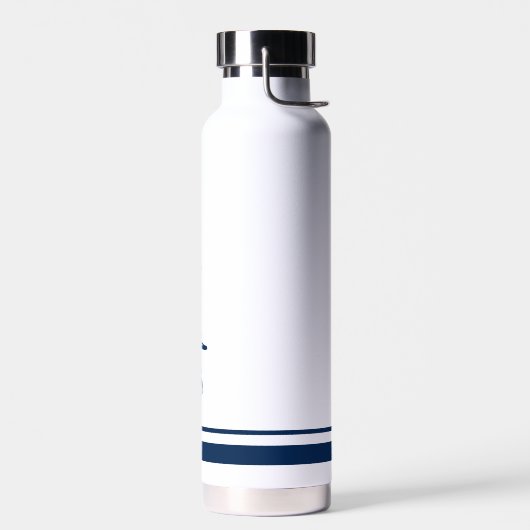 Eenvoudige Marine Strepen Witte Trouwwaterfles Waterfles (Links)