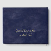 Eenvoudige Marine Waterverf & Gouden Bruiloft Mono Gastenboek (Achterkant)