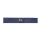 Eenvoudige Marine Waterverf & Gouden Bruiloft Mono Uitnodigingen Wikkel (Vlak)