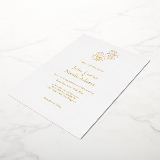 Eenvoudige Marine zeeschelpen Conch minimalistisch Folie Uitnodiging (Gedraaid)