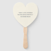 Eenvoudige marineblauw en Ivory Quote Wedding Handwaaier (Achterkant)