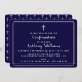 Eenvoudige marineblauw en witte Heilige Kruis beve Kaart (Voorkant / Achterkant)