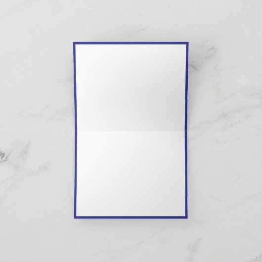 Eenvoudige marineblauw en witte monogram notitiekaartje (Binnen)