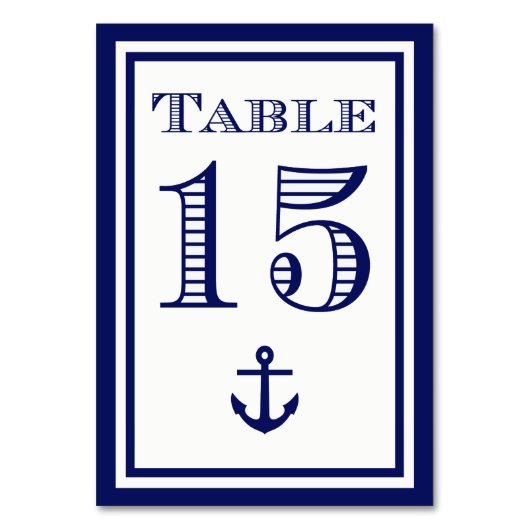 Eenvoudige marineblauw ingelijste ankertafel Kaart (Voorkant)