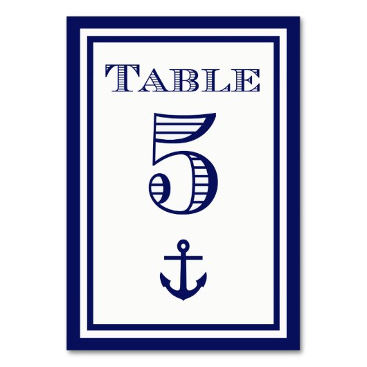 Eenvoudige marineblauw ingelijste ankertafel Kaart (Achterkant)