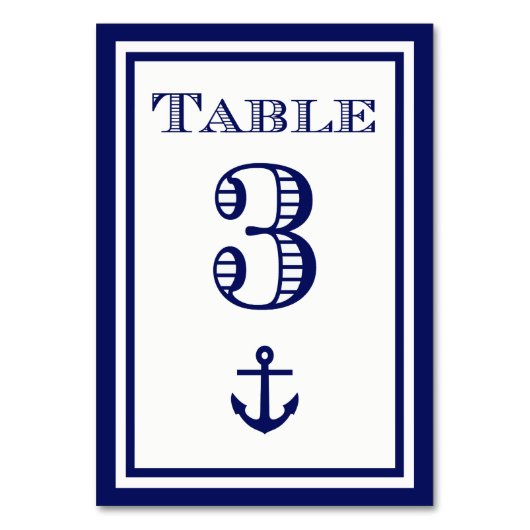 Eenvoudige marineblauw ingelijste ankertafel Kaart (Voorkant)