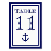 Eenvoudige marineblauw ingelijste ankertafel Kaart (Achterkant)
