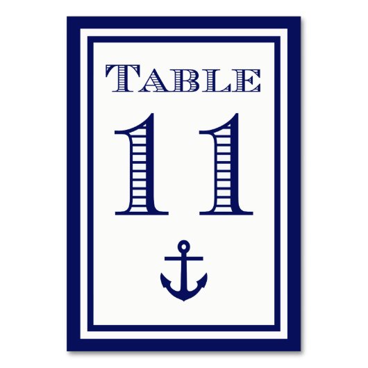 Eenvoudige marineblauw ingelijste ankertafel Kaart (Voorkant)