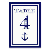 Eenvoudige marineblauw ingelijste ankertafel Kaart (Achterkant)