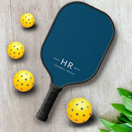 Eenvoudige marineblauw monogram Initialen Pickleball Paddle