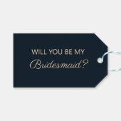 Eenvoudige marineblauw Tan... ben je mijn Bridesma Cadeaulabel (Voorkant (Horizontaal))