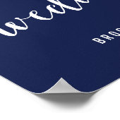 Eenvoudige marineblauwbruiloft — Afdruk Poster (Hoek)