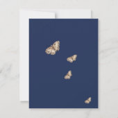 Eenvoudige marineblauwe herfst Herfst Wildflower b Bedankkaart (Achterkant)