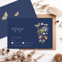 Eenvoudige marineblauwe herfst Herfst Wildflower b