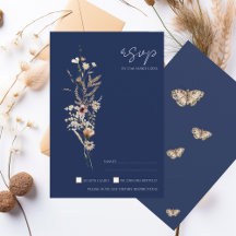 Eenvoudige marineblauwe herfst Herfst Wildflower b