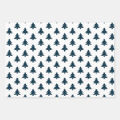 Eenvoudige marineblauwe kerstbomen gemengd inpakpapier vel (Voorkant)