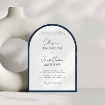 Eenvoudige marineblauwe vierkante rand script trou