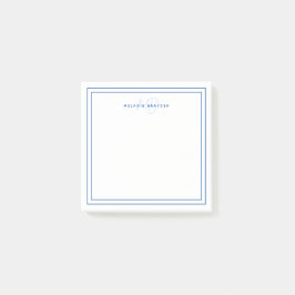 Eenvoudige marineblauwminimalistische monogram 2 g post-it® notes