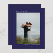 Eenvoudige marineBUDGET bruiloft foto Hartelijk da (Voorkant / Achterkant)