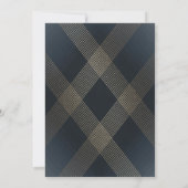 Eenvoudige marinemacht Modern Geometric Gold Weddi Kaart (Achterkant)