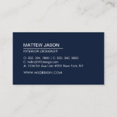 Eenvoudige marineminimultistische Visitekaartjes (Achterkant)