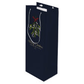 Eenvoudige marinemistletoe Gift Bag Wijn Cadeautas (Voorkant Gekanteld)